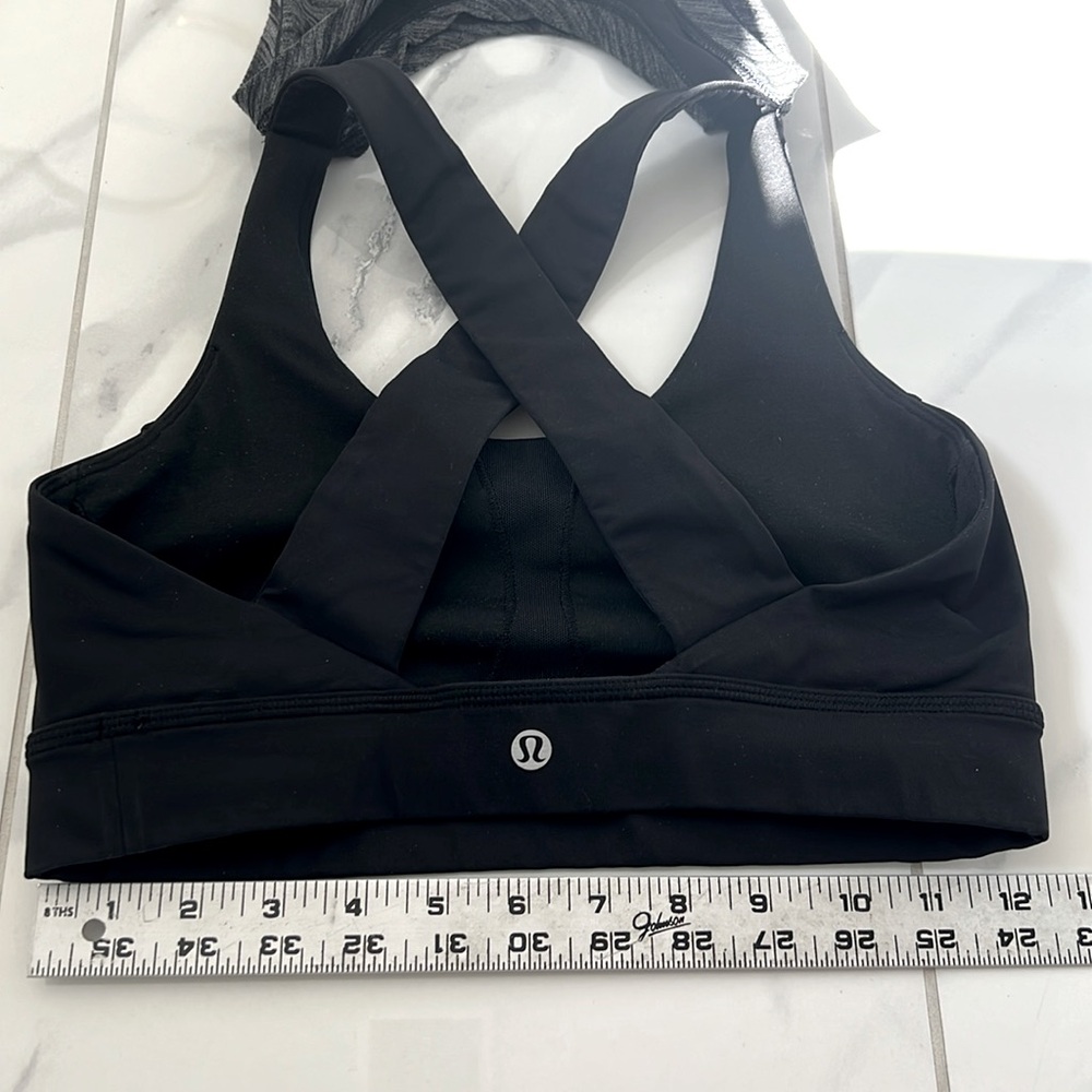 ❌CLEARANCE Lululemon Work The Circuit With Sports Bra Heathered Black Tank Top - Picture 14 of 15
